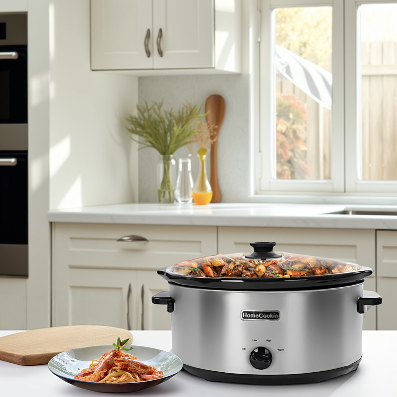 Mijoteuse ovale manuelle 7 pintes HomeCookin, Argent inoxydable, 7 pte