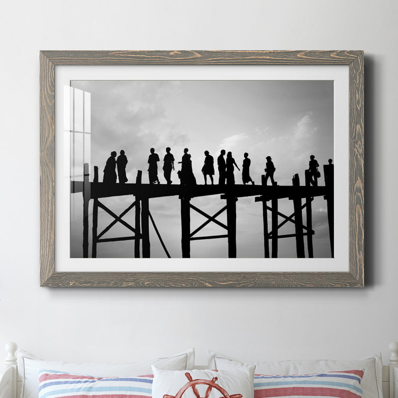 Mandalay Teak Bay - Reproduction d'art graphique sur papier encadré, H 37,5 po x l 27,5 po x P 1,5 po, Encadré gris