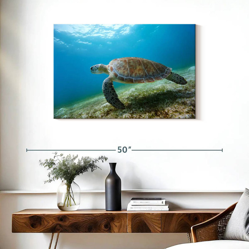 Tortue imbriquée en mouvement, H 24 po x l 36 po