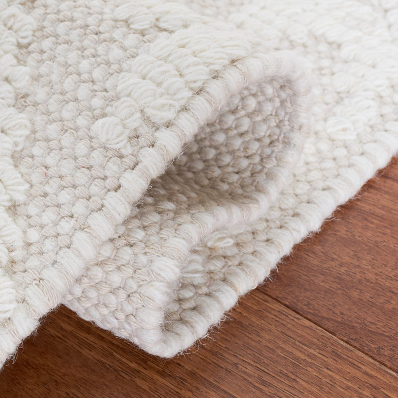 Sharene Handmade Tufted Wool/Cotton Ivory Area Rug, Rectangle 10' x 14'