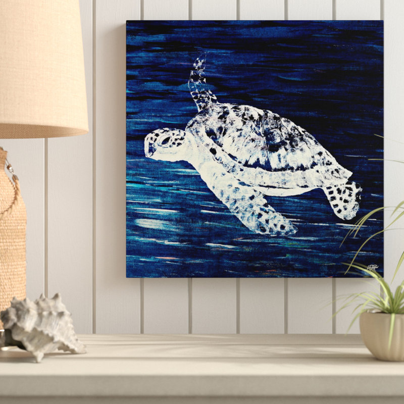 " Swim Along I " by Julie DeRice, 18" H x 18" W x 1" D, Wrapped Canvas