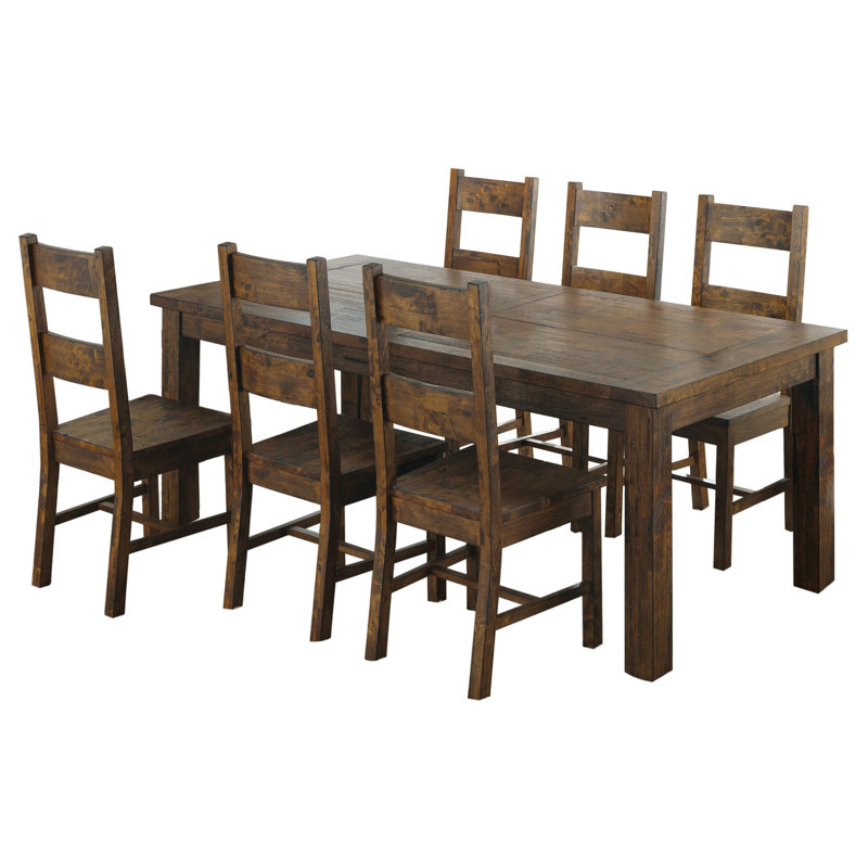 Tiernagh 7-piece Rectangular Dining Set Rustic Golden Brown, 7 Pieces: Table, 6 Chairs