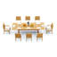 Ensemble de salle à manger 7 pièces en bois de teck de qualité A: table rectangulaire double extension Atnas de 122 po et 6 chaises Atnas (2 et 4 sans accoudoirs) # 11AT2802-326843395
