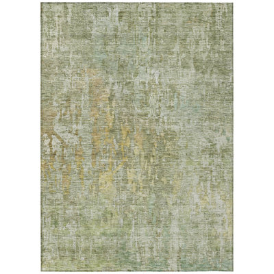 Tapis intérieur lavable abstrait 9 pi x 12 pi sauge