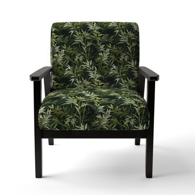 Green Floral  Bliss VII - Upholstered Traditional Accent Arm Chair