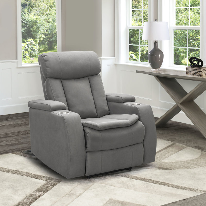 Fauteuil inclinable de cinéma maison 36,5 po Oswayo, Gris