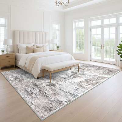 Machine Washable Area Rug Abstract Rugs with Non-Slip Backing for Bedroom Living Room