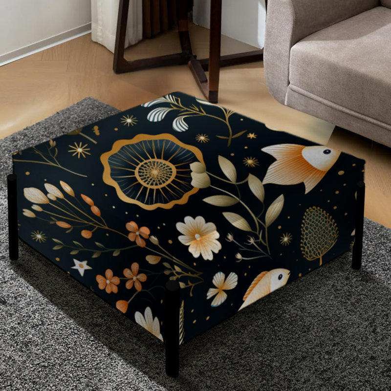Seaside Sealife Symphony Coastal Motif - Grand repose-pieds carré Coastal