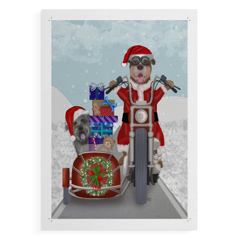 Christmas Chopper de Noël - impression sur toile seulement - non encadrée, H 18 po x l 12 po
