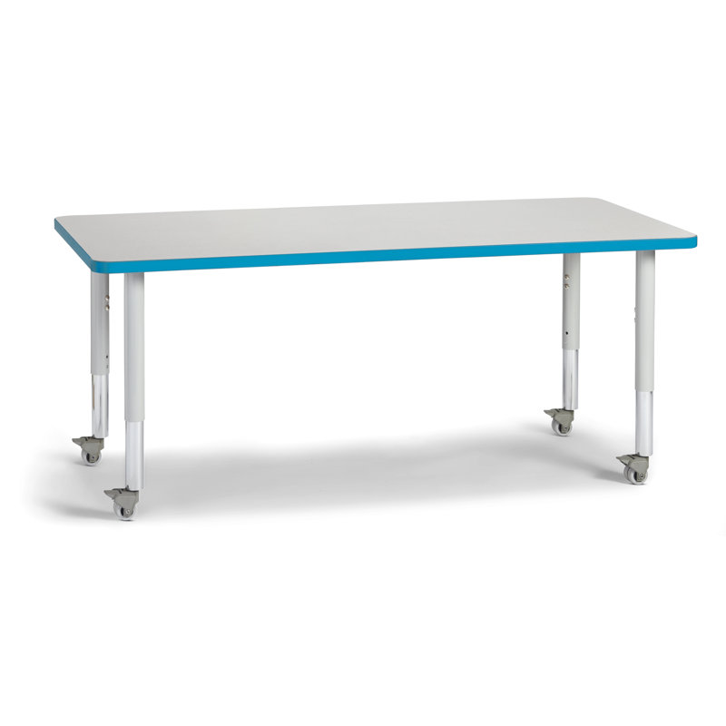 Tables d'activités Berries, H 31 po x L 72 po x l 30 po, Gris, Bleu sarcelle