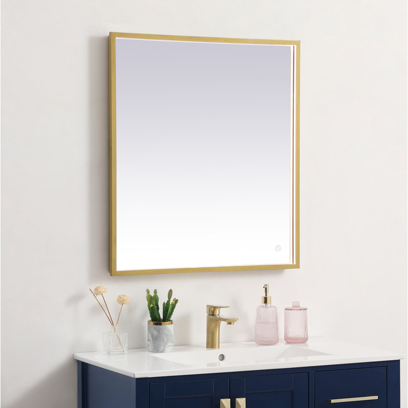 Miroir Piche, 27 po x 30 po, Laiton