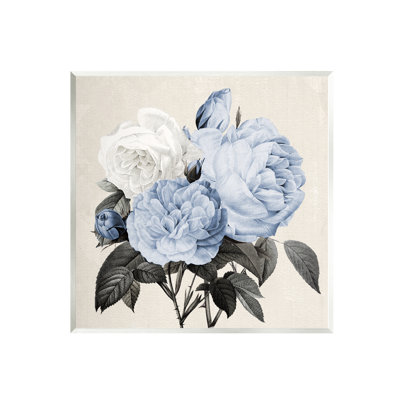 «Bb-116-Wood Vintage Blue Roses On MDF» par Kelly Donovan, reproduction