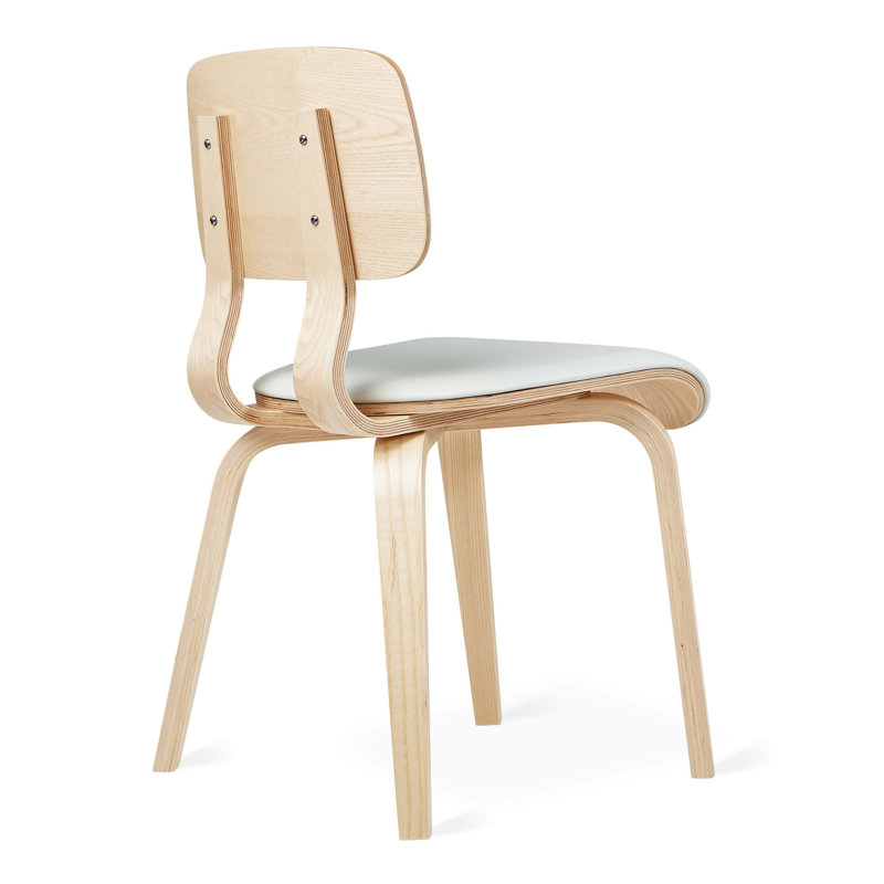 Cardinal Dining Chair, Blonde Ash/Moto White Leather
