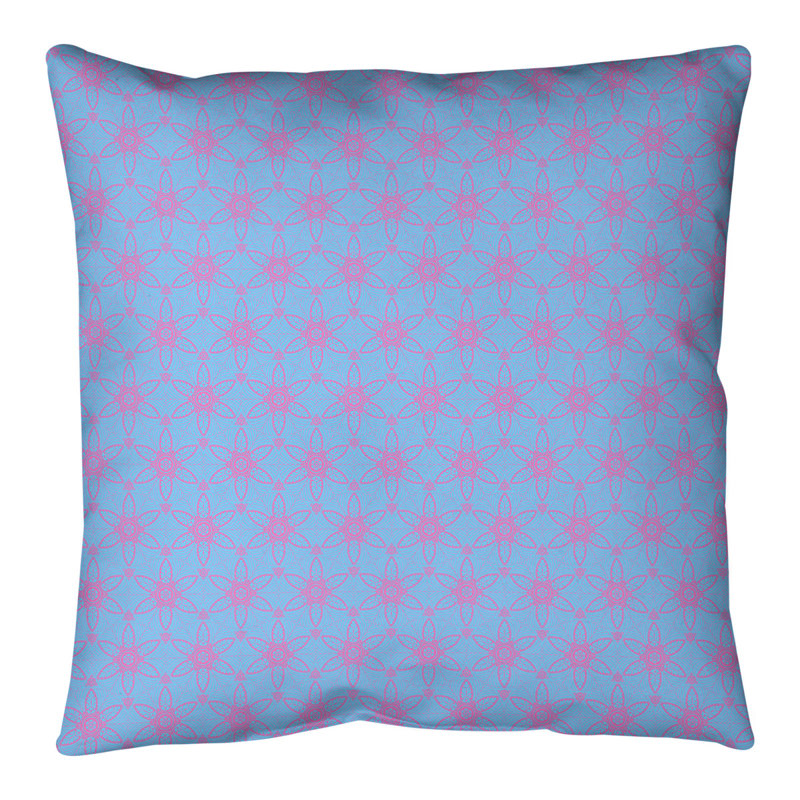 Coussin de sol Katelyn Elizabeth, H 36 po x l 36 po, Bleu / Rose