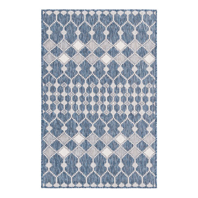 Tapis extérieur bleu Traliccio