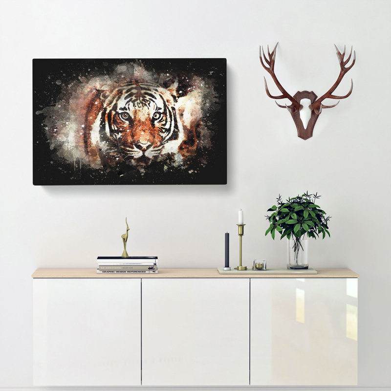 Tiger - Wrapped Canvas Print, 60cm H x 91cm W x 3cm D