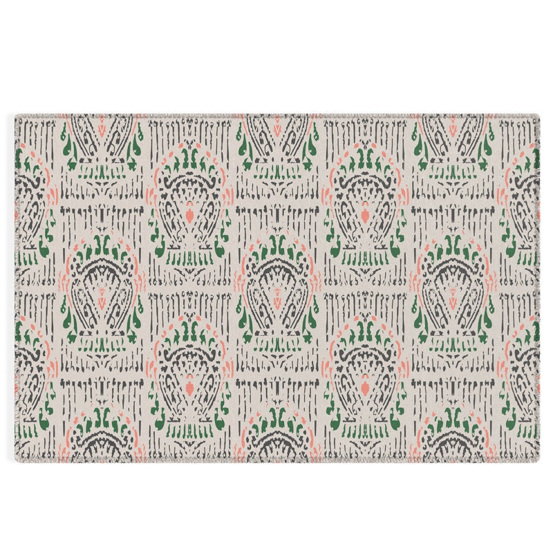 Damask Indoor / Outdoor Rug, Rectangle 5' x 7'