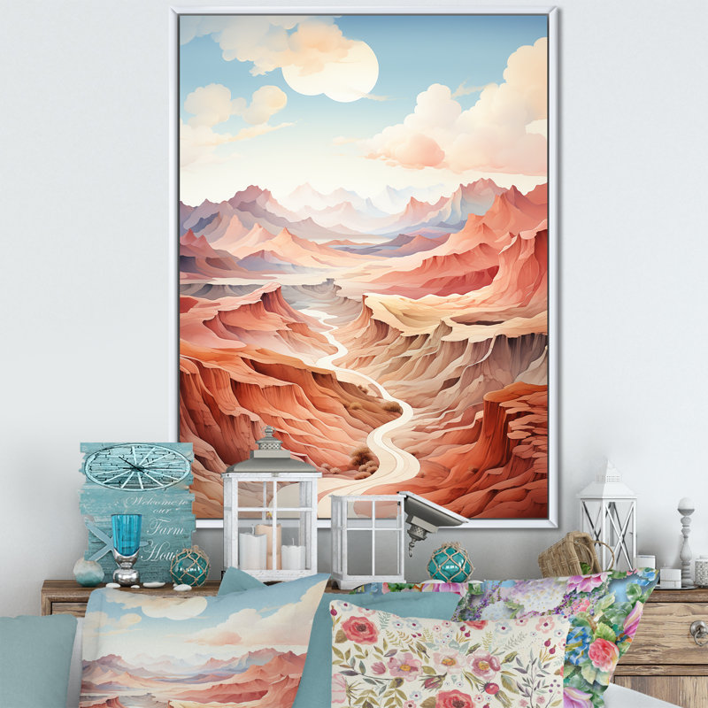 Desert Dreams Canyon Drift sur toile, Cadre flottant blanc, H 40 po x l 30 po x P 1,5 po