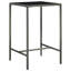 Table de bar Bary, plateau carré en verre trempé de 28 pouces, faux rotin gris