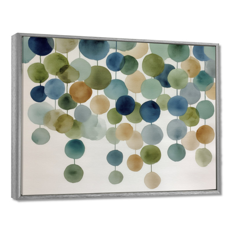 «Watercolor Minimalist Meditation Stone Collage - Abstract Shapes Wall Art, Blue Modern, reproduction sur toile