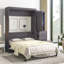 Lit escamotable avec armoire et tiroirs, lit escamotable, peut être plié dans une armoire, gris-827075815