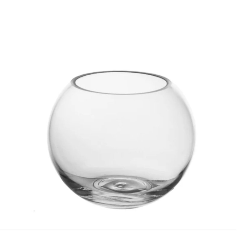 Vase en verre, H 8 po x l 8 po x P 8 po