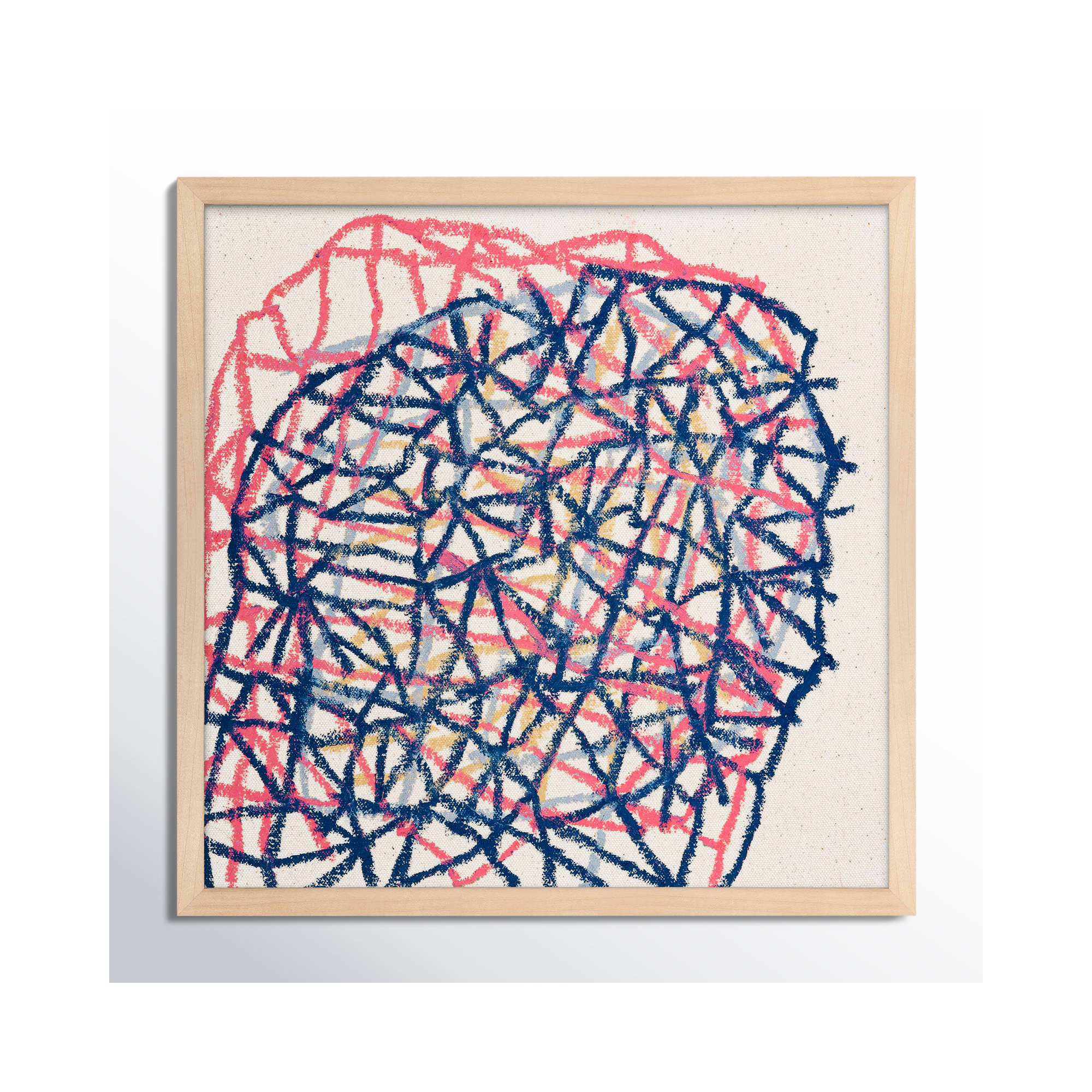 Pink Tangle by Stephanie Dennis, 16" H x 16" W  x 1.25" D, Maple