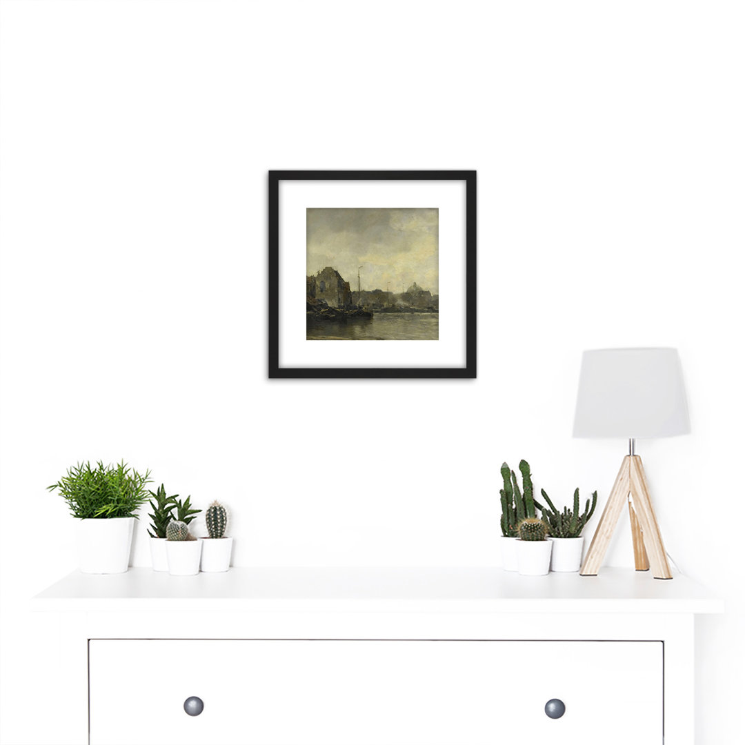 Jacob Maris Cityscape Ships by Jacob Maris - Single Picture Frame Painting