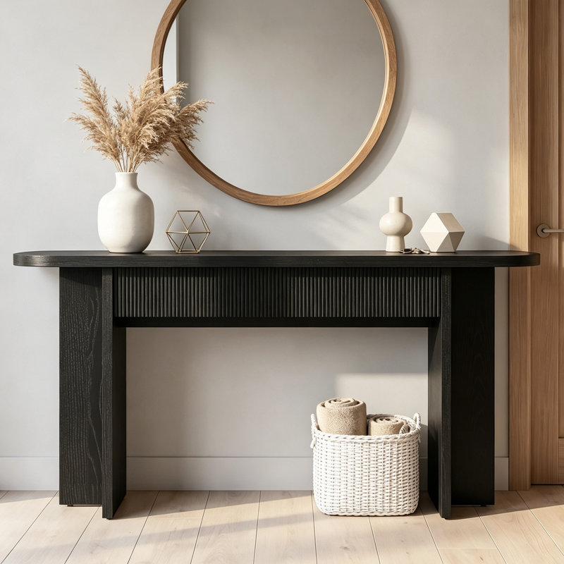 Console avec 2 tiroirs, Black
