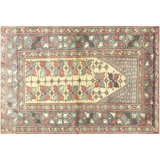 One-of-a-Kind Hand-Knotted 1960s 4'4" x 6'4" Wool Area Rug in Beige/Gray