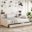 Lit plateforme simple tapissier avec rangement et tiroirs-270613860