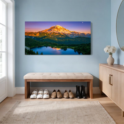 Mount Rainier Sunset Landscape Canvas Wrapped Wall Art Set Of 1