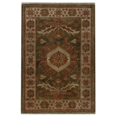 Daugherty Hand Knotted 3x4 Brown Rug
