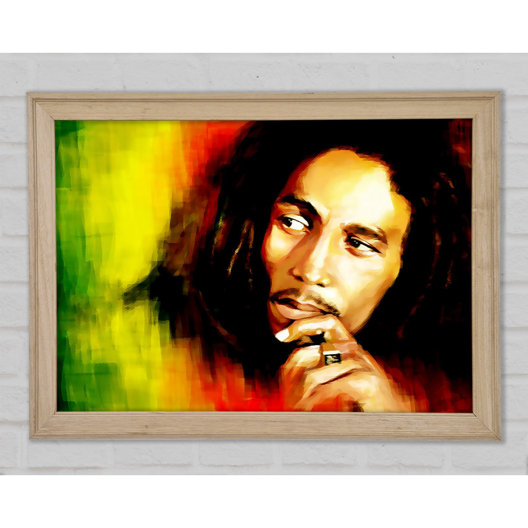 Bob Marley Rot Gelb Grün - Druck