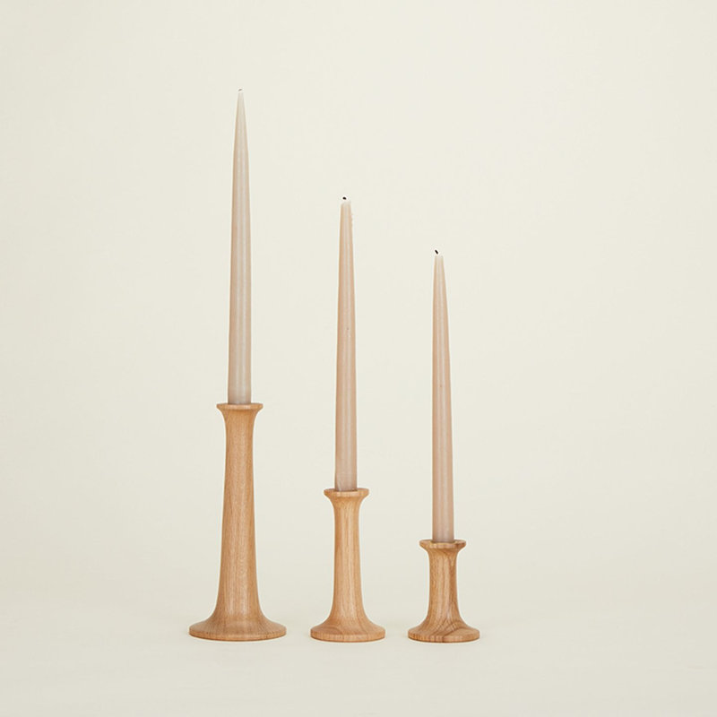 Simple Candle Holder - Small, 9" H x 4" W x 4" D, Oak
