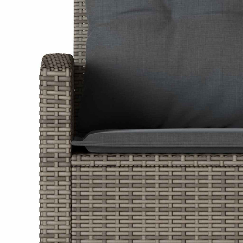 Canapé en L en rotin avec coussins en L, Gris, Anthracite, Canapé en L