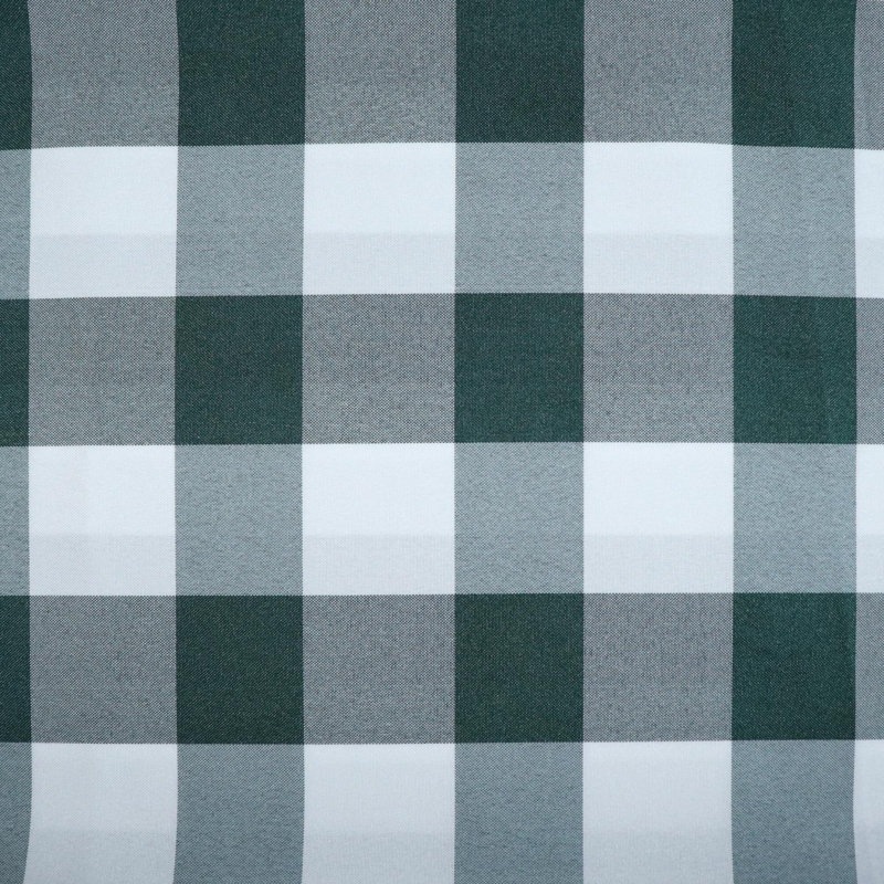 Cantonnière à carreaux sur mesure, Vert chasseur / blanc, L 9 po x L 120 po