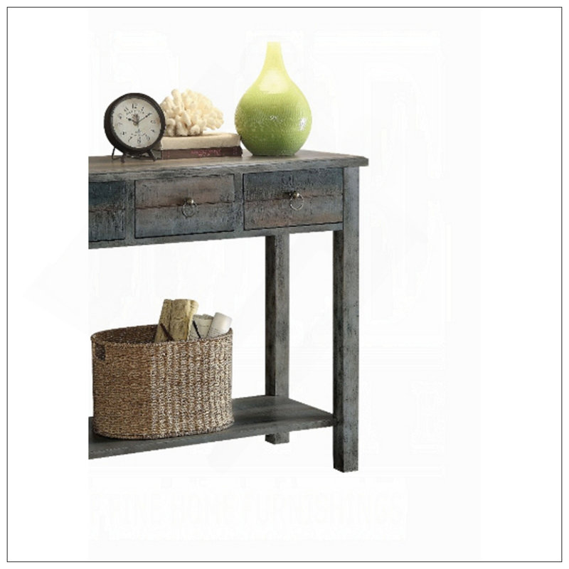 Console gris antique et sarcelle