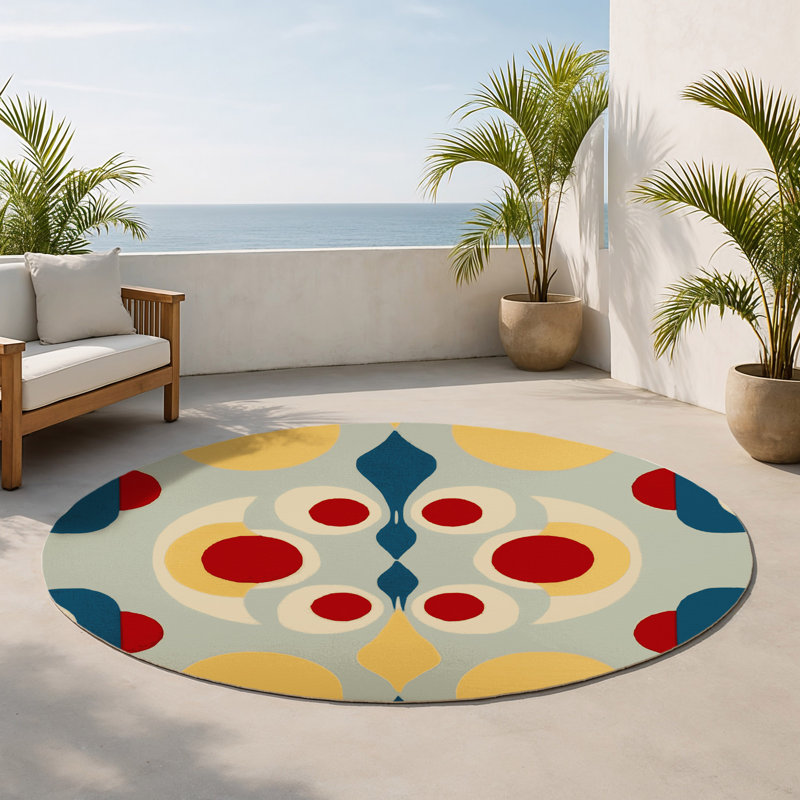 Vibrant Sway Indoor And Outdoor Area Rug, Round 5'