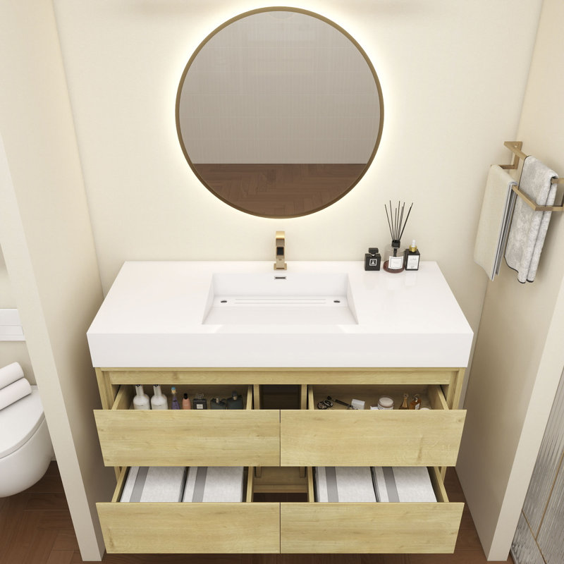 Victoria 48''Bathroom Vanity Base, Light Oak