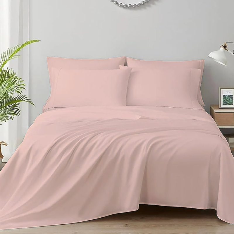 Ensemble de draps 100% coton jersey, Simple, Rougir