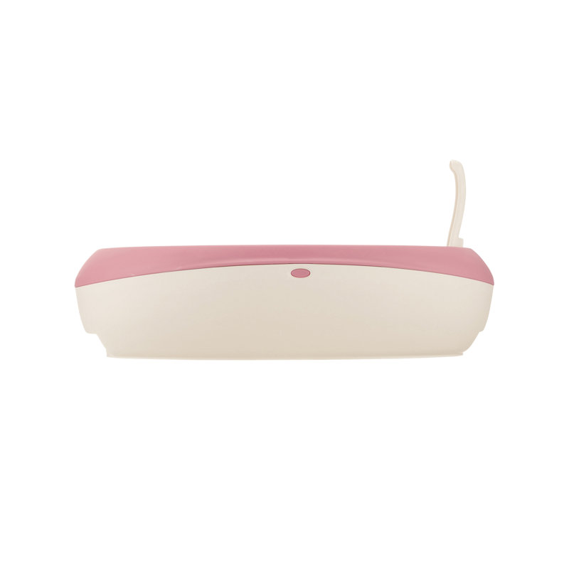 Salmon Pink and White Plastic Top Open Cat Litter Pan