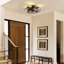 20.4" Bloneva Farmhouse Caged Ceiling Fan with Light Kit and Remote Control Included-98040333
