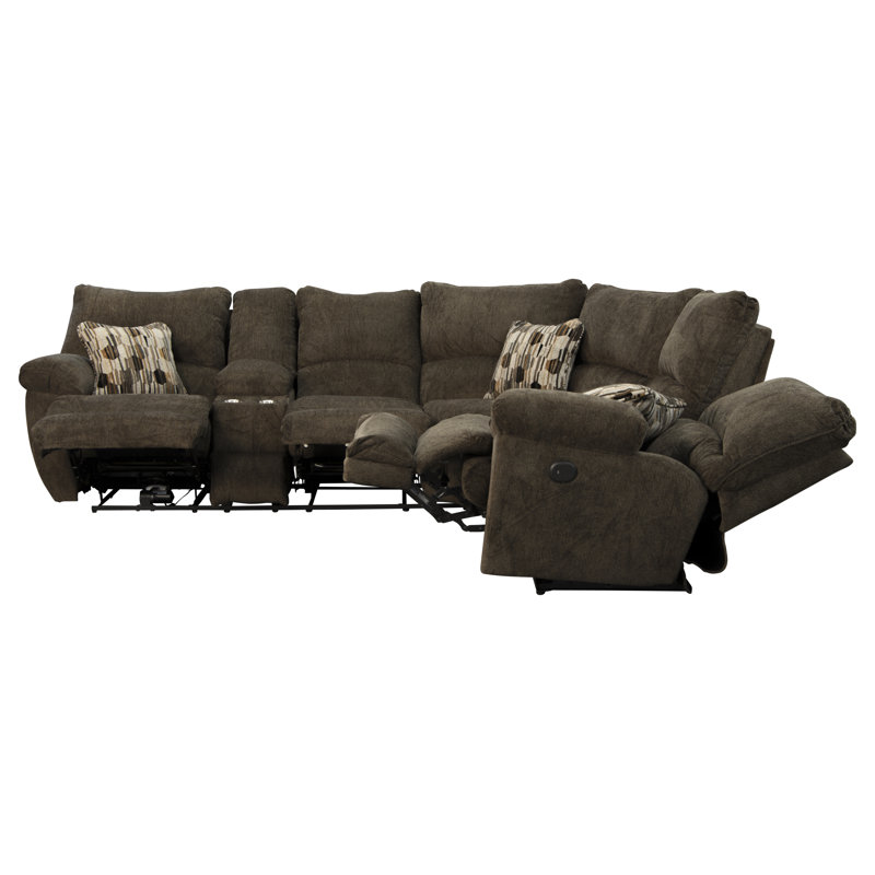 Elliott 2 - Piece Upholstered Reclining Sectional, Chocolate, Power