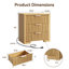 Table de chevet à 3 tiroirs de 23,6 po de large avec prises, organisateur de rangement pour garde-robe en bois cannelé