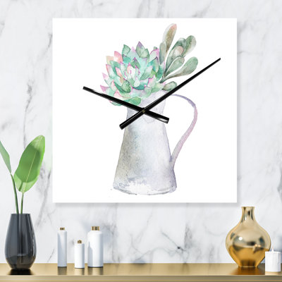 Succulent Home Plant - Traditional Wall Clock