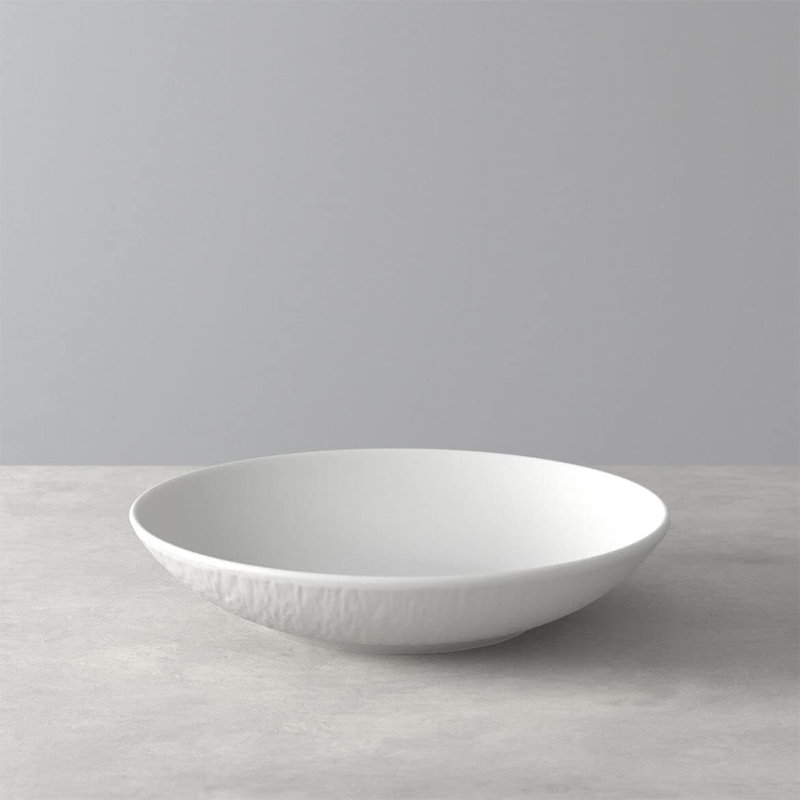 Villeroy & Boch Manufacture Rock Blanc 12-Piece Dinnerware Set, Service for 4, Plates & Bowls