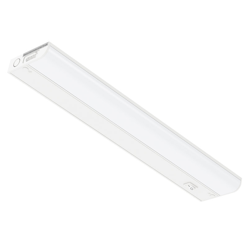 Éclairage sous-armoire à DEL 18 pouces Inlight câblé seulement, blanc lumière du jour (5000k), à intensité variable, fini blanc mat, homologué ETL, IN-0201-12-WH-50