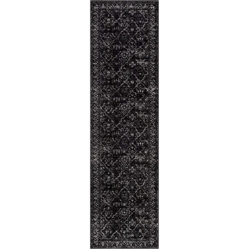  Tapis noir à motif floral rétro Zazzle Argos, Tapis de couloir 2 pi 3 po x 7 pi 3 po