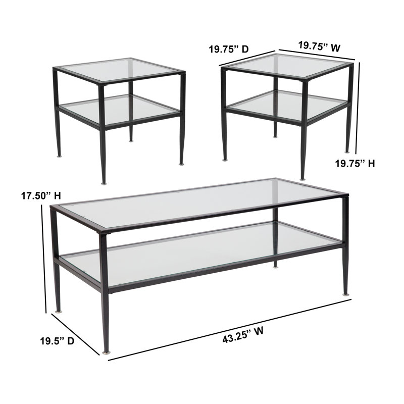 Ensemble de tables basses 3 pièces Jhaki